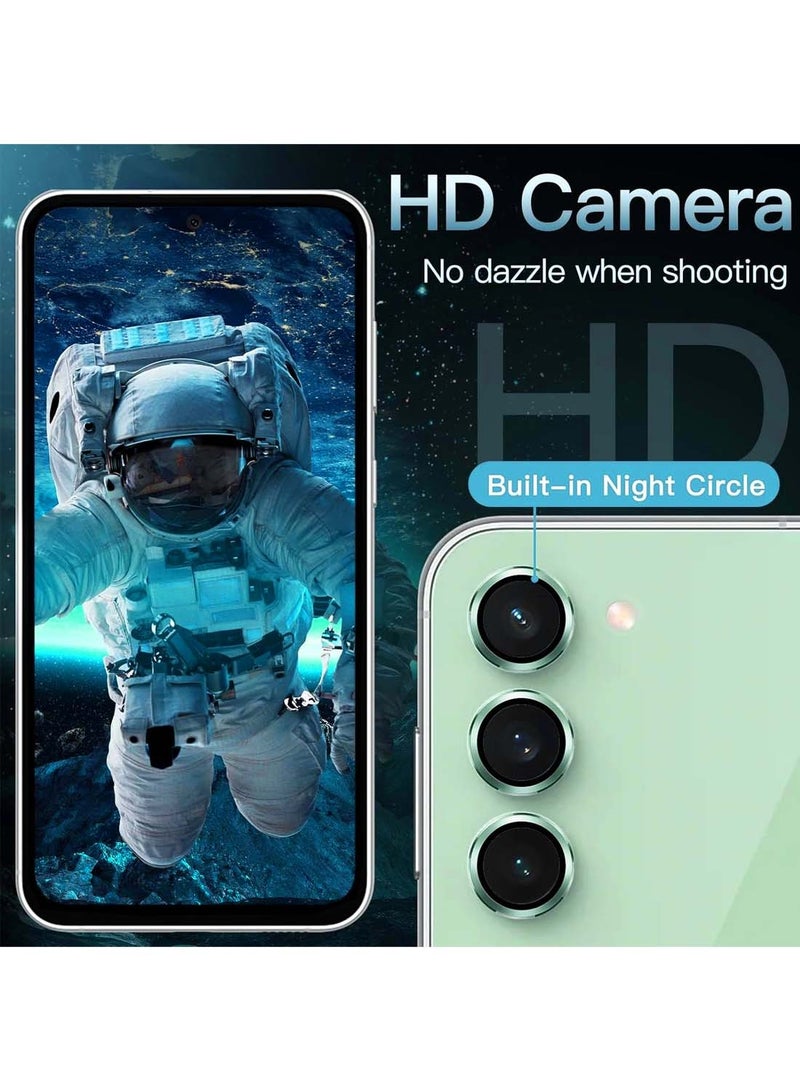 Wtech Premium Camera Lens Frame Tempered Glass Protector Aluminum Alloy Adhesive Coating For Samsung Galaxy S23 5G 2023 Green - Image 4