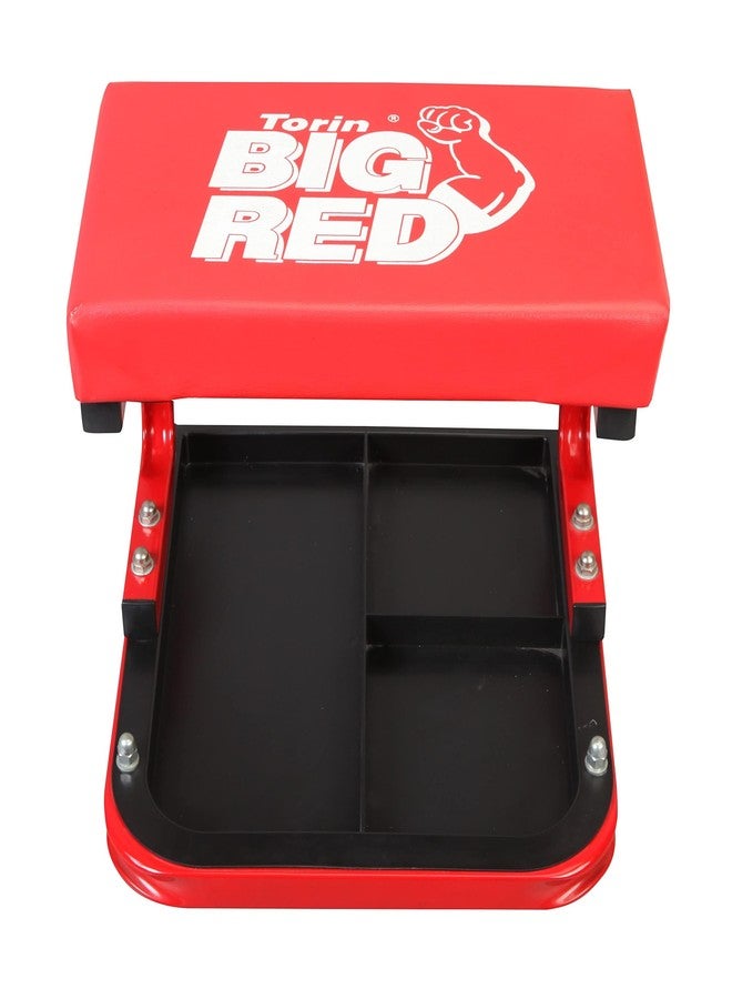 Torin TR6300-3 Red Rolling Creeper Garage/Shop Seat: Padded Mechanic Stool with Tool Tray Large - Image 4