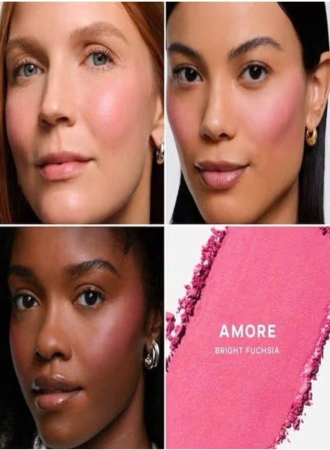 Saie Saie SuperSuede™ Talc-Free Powder Blush 3g – Amore - bright fuschia Silky, Blendable, Natural Finish  - Image 3