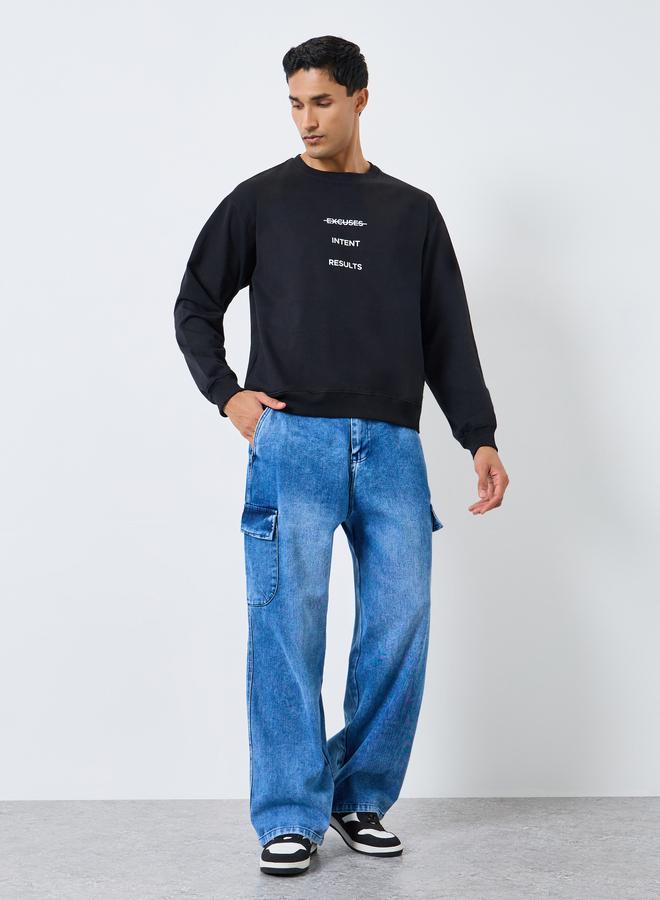 Styli Men Baggy Fit Washed Jeans - Image 2