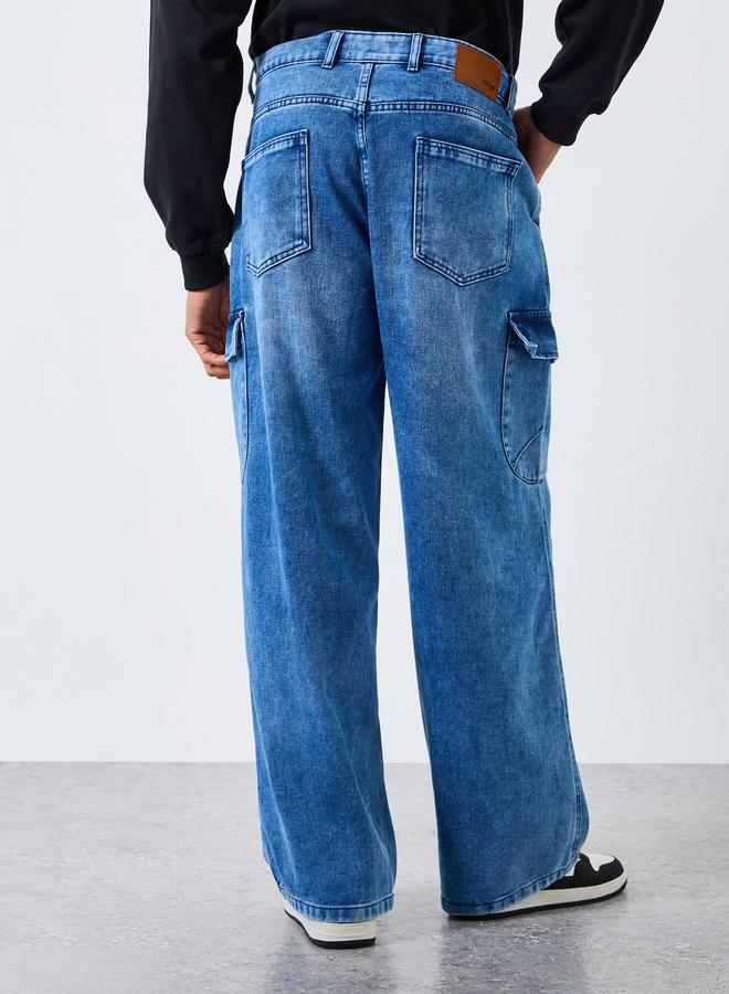Styli Men Baggy Fit Washed Jeans - Image 4