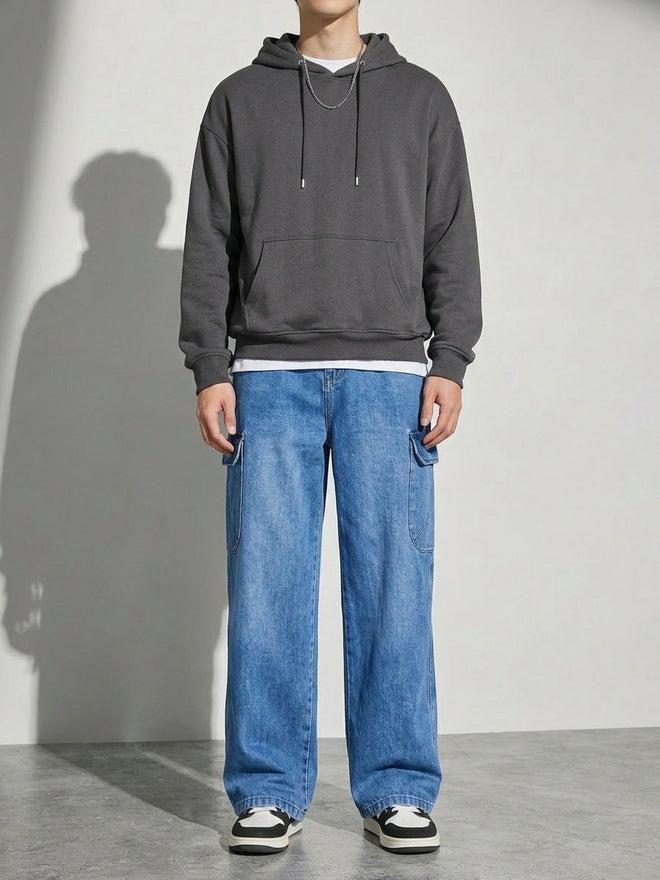 Styli Men Baggy Fit Washed Jeans - Image 2