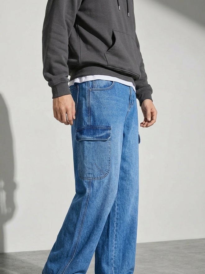 Styli Men Baggy Fit Washed Jeans - Image 3