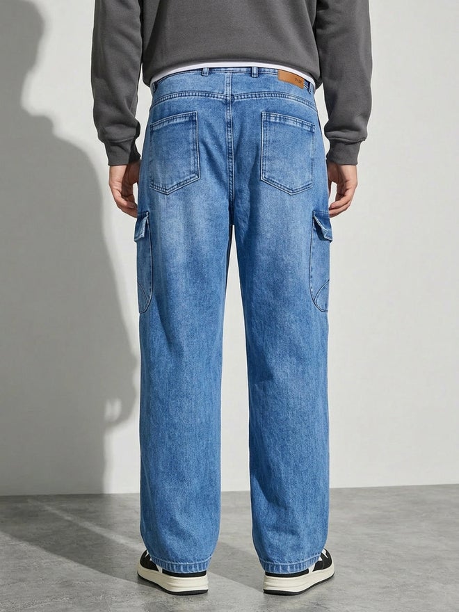 Styli Men Baggy Fit Washed Jeans - Image 4