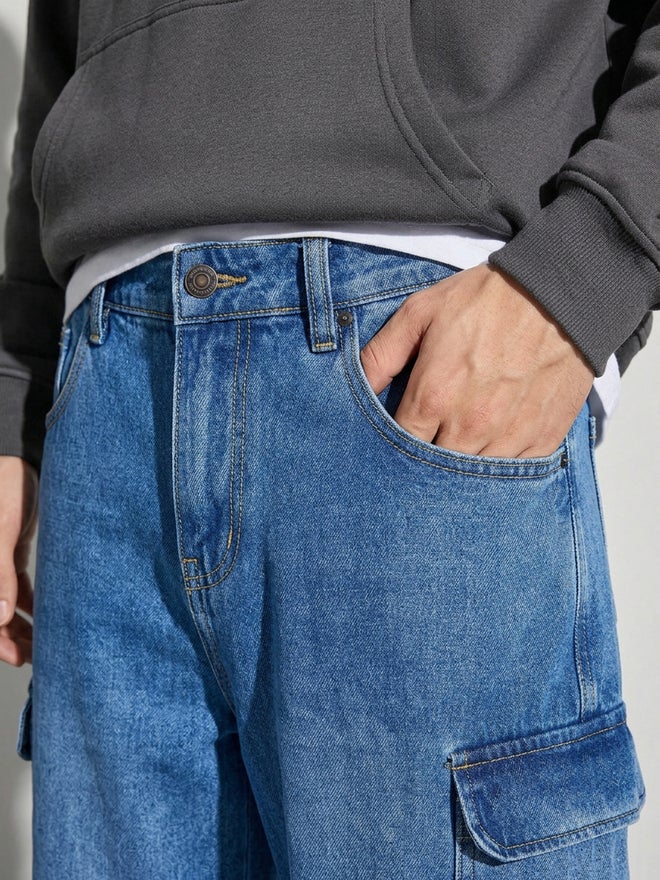Styli Men Baggy Fit Washed Jeans - Image 5