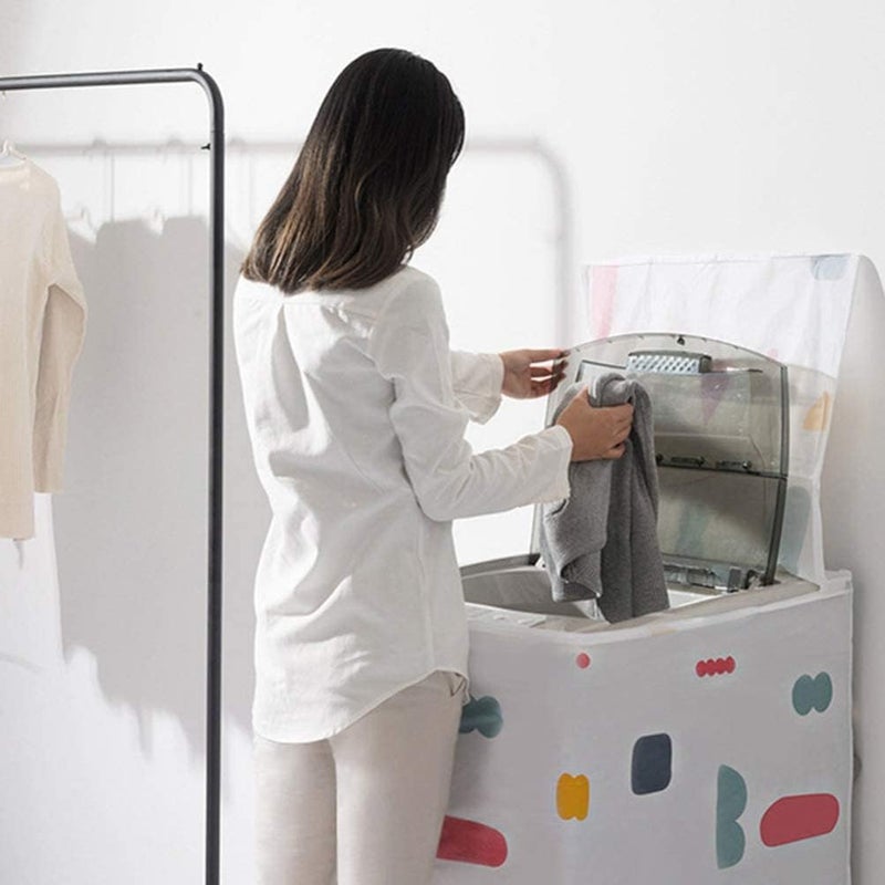 2 Pcs Washing Machine Covers Waterproof Dustproof Washer Dryer Machine Protection Case Washing Appliance Protectors Top Loading Style - Image 3