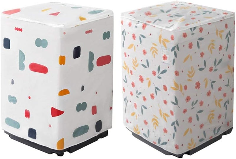 2 Pcs Washing Machine Covers Waterproof Dustproof Washer Dryer Machine Protection Case Washing Appliance Protectors Top Loading Style - Image 1