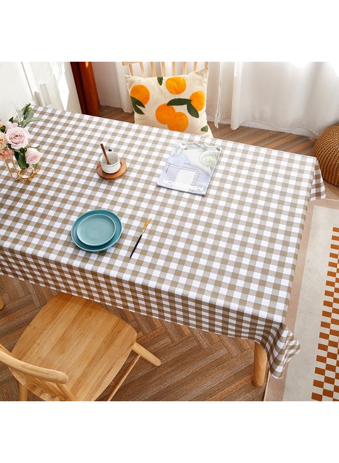 Rectangle Waterproof Table Cloth Plaid Plastic Table Cloth, Oil Proof Heavy Duty Wipeable Table Covers for Dinner, Kitchen, Outdoor 120X120CM - Image 2
