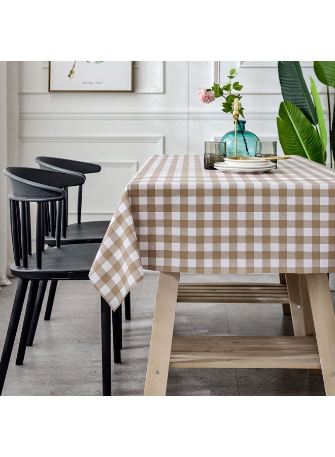 Rectangle Waterproof Table Cloth Plaid Plastic Table Cloth, Oil Proof Heavy Duty Wipeable Table Covers for Dinner, Kitchen, Outdoor 120X120CM - Image 1