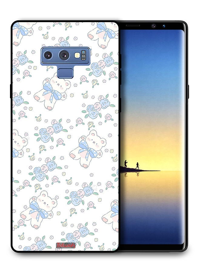 Tolwak Samsung Galaxy Note 9 Protective Case Cover Cute Teddy Bear And Flowers Icon - Image 1