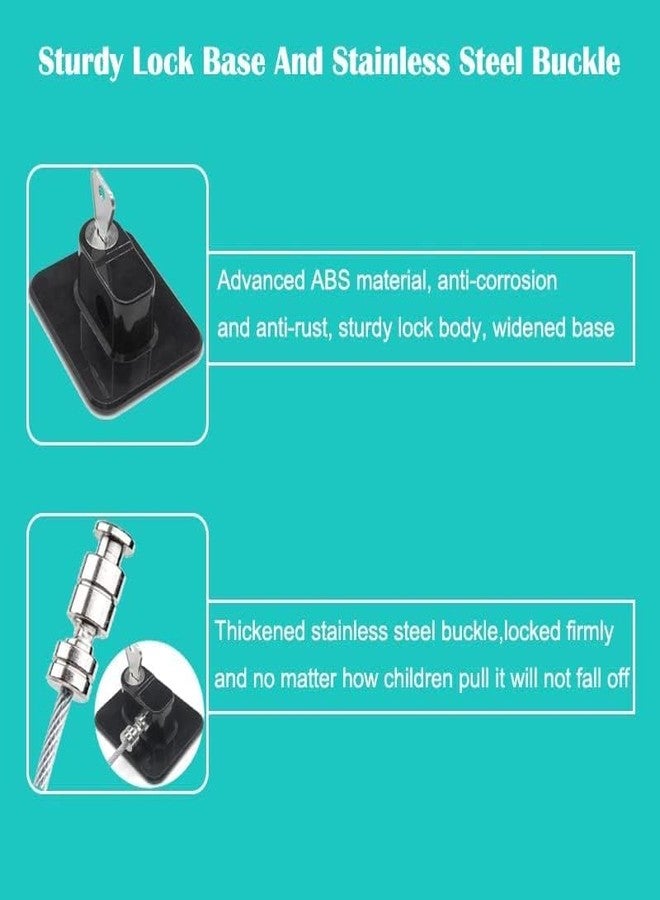 OffyBird Baby Safety Lock for Refrigerator, Freezer Door, Cabinets, Drawers, Cupboards, and Wardrobes, Child Proof Lock with Key and Adhesives, Secure Restrictor Cable for Baby and Toddler Protection - Image 4