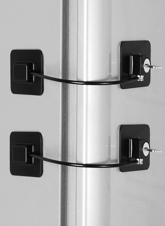 OffyBird Baby Safety Lock for Refrigerator, Freezer Door, Cabinets, Drawers, Cupboards, and Wardrobes, Child Proof Lock with Key and Adhesives, Secure Restrictor Cable for Baby and Toddler Protection - Image 2