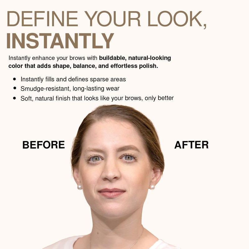 Palladio Brow Definer Retractable Pencil, Triangular Tip Fills Brows for a Natural Look, Tame and Shape Eyebrows with Spoolie Brush, Eyebrow Shaper, Buildable Light to Dark Colors, (Medium Brown) - Image 5