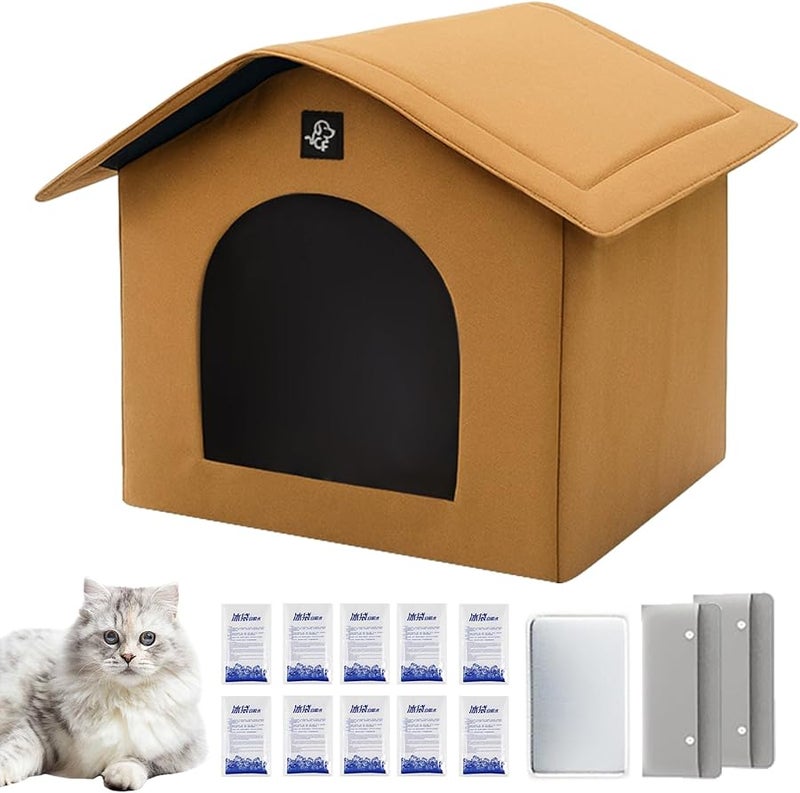 Multicolor Insulated Portable Cat Cabin Foldable Pet Kennel Cooling Bed For Indoor Dogs Kittens - Image 2