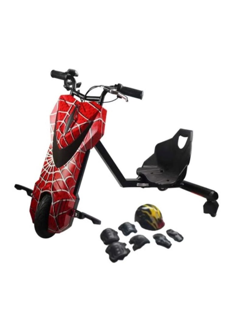 Aster 3 Wheel Drifter 36v Electric Scooter 360 Degree Rotation with Led Light Comfortable Seat and Bluetooth Red/White  - Image 1