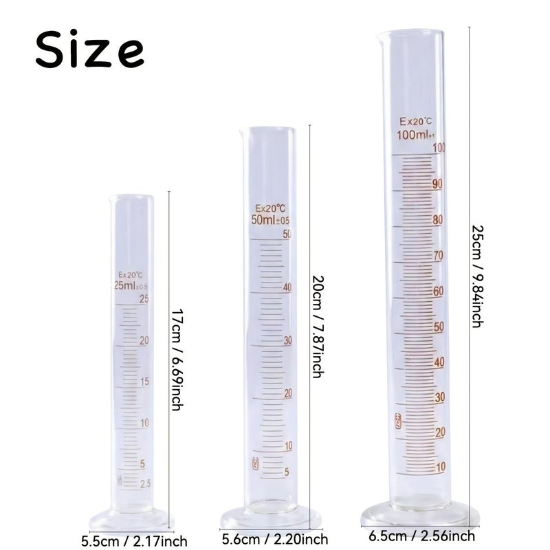 25ml Graduated Cylinder for Laboratory Experiments with Clear Markings - Image 3