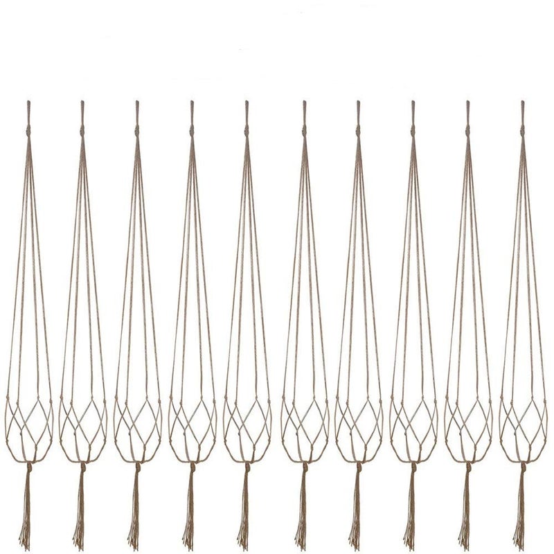 Plant Hanger 10 Pieces 40 Macrame Plant Hangers Hanging Planters for Indoor Plants Pots Plant Holder Basket Jute Rope Holder for Indoor Outdoor Garden Home Decorations Natural
