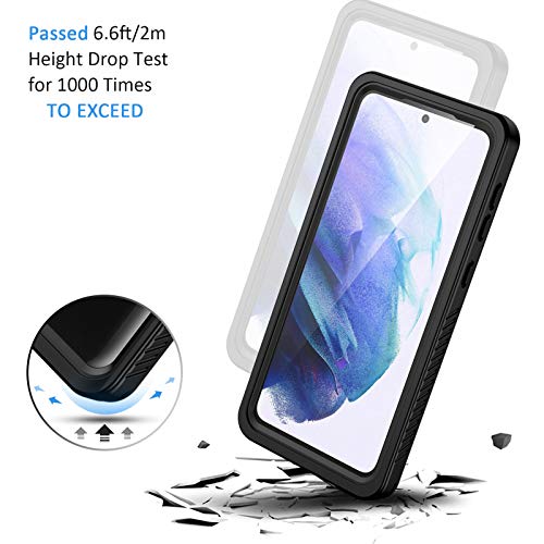 Lanhiem for Samsung Galaxy S21 Case, IP68 Waterproof Dustproof Case with Built-in Screen Protector, Rugged Full Body Shockproof Protective Phone Cover for Galaxy S21 5G 6.2 Inch, Black - Image 4