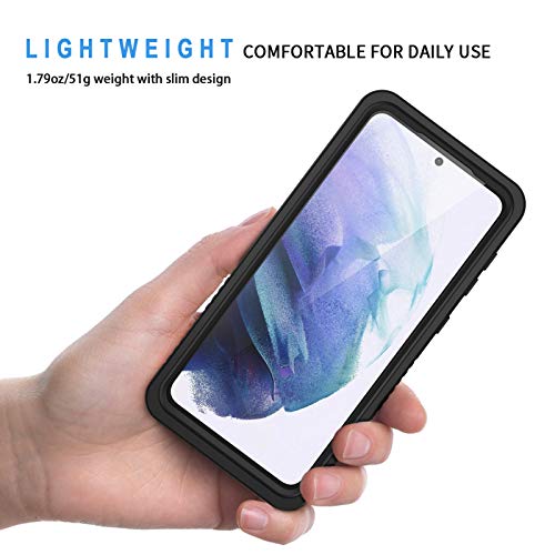 Lanhiem for Samsung Galaxy S21 Case, IP68 Waterproof Dustproof Case with Built-in Screen Protector, Rugged Full Body Shockproof Protective Phone Cover for Galaxy S21 5G 6.2 Inch, Black - Image 2
