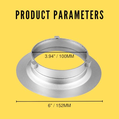 Fotoconic 152mm / 6 Inch Diameter Speed Ring Adapter Flange Speedring Softbox Soft Box for Bowens S Flash/Monolight - Image 3