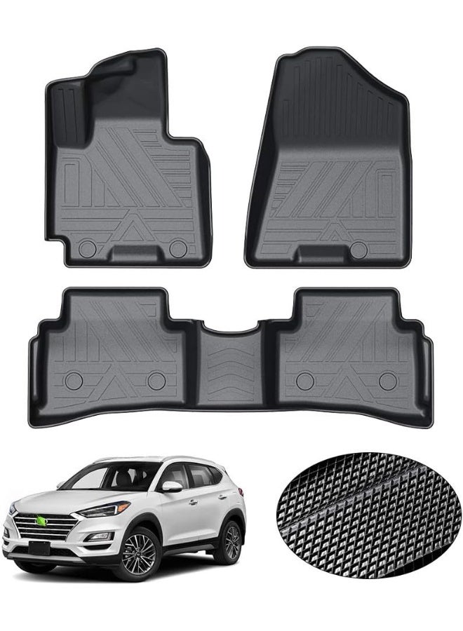 Nan حصائر أرضية مخصصة KUST لهيونداي توسان 2016-2021 حصائر أرضية لجميع الأحوال الجوية لملحقات هيونداي توسان الأمامية والخلفية 2 صف عالي الجوانب غير قابلة للانزلاق - Image 1