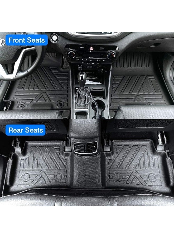 Nan حصائر أرضية مخصصة KUST لهيونداي توسان 2016-2021 حصائر أرضية لجميع الأحوال الجوية لملحقات هيونداي توسان الأمامية والخلفية 2 صف عالي الجوانب غير قابلة للانزلاق - Image 2