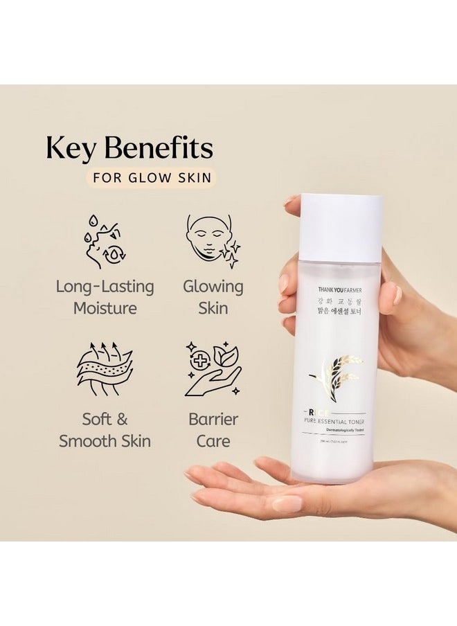 THANKYOU FARMER THANKYOU FARMER Rice Pure Essential Facial Toner for Woman 7.03 oz - Hydrating Rice Toner for Face with Niacinamide & Centella, Milk Toner for Glass Skin - Vegan Korean Skin Care for Dry Skin  - Image 3