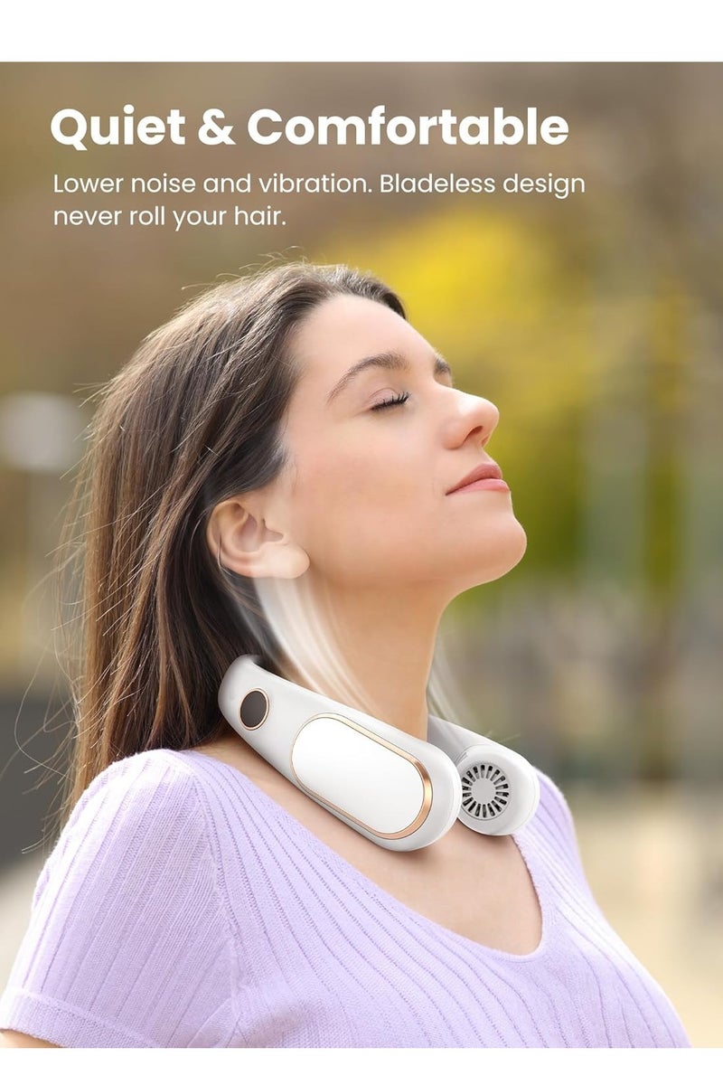 Y&D The New Leafless Neck Fan Usb Rechargeable Digital Display Mute Outdoor Portable Mini Neck Small Fan - Image 5