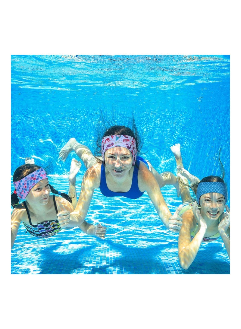 إسكدنيا Swimming Headband, 4 Pieces Ear Band, Adjustable Swim Keeping Water Out Ear, Protection Headband for Kids, Adults Surfing Bathing Kayaking, Band Cover - Image 3