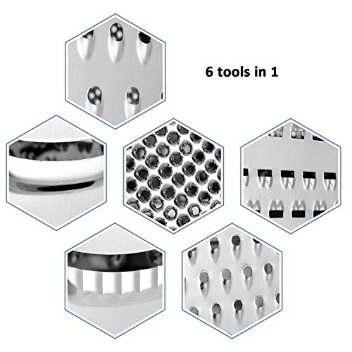 THETIS Homes 6-Side Box Grater - 9 Inch Stainless Steel Graters with Rubber Handle, Non Slip Rubber Bottom for Vegetable, Cheese, Ginger by THETIS Homes - Image 5