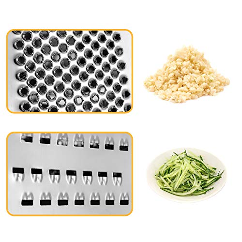THETIS Homes 6-Side Box Grater - 9 Inch Stainless Steel Graters with Rubber Handle, Non Slip Rubber Bottom for Vegetable, Cheese, Ginger by THETIS Homes - Image 3