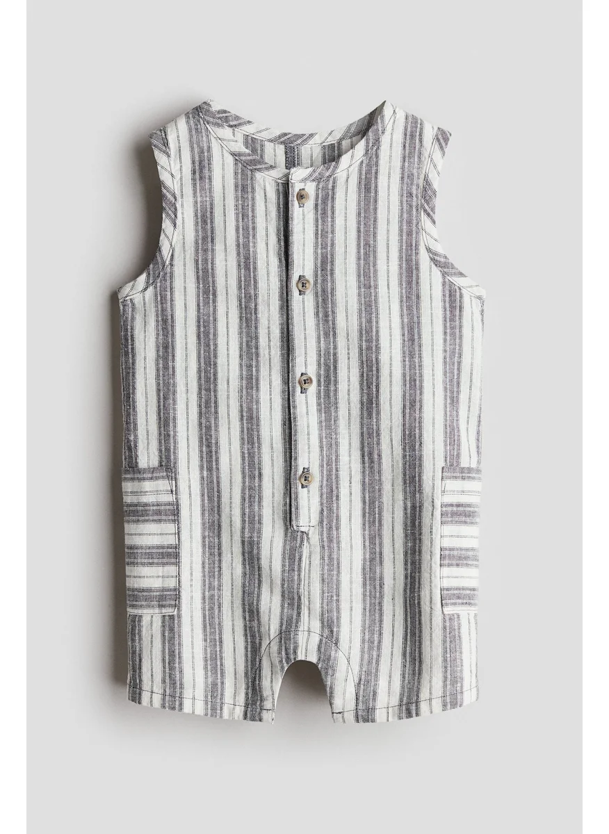 اتش اند ام Sleeveless Linen Romper Suit