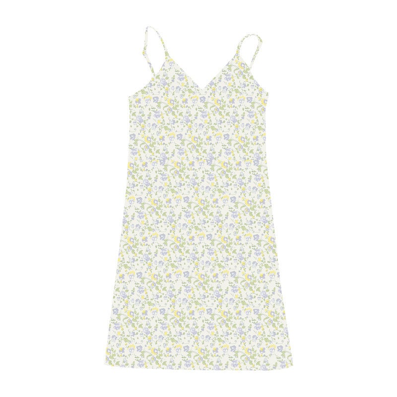 Summer 2024 V-Neck Floral Slip Dress Skirt 5-Light Purple 