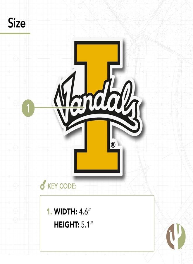 Desert Cactus University of Idaho Vandals U of I Vinyl Decal Laptop Water Bottle Car Scrapbook Sticker (IND 005) - Image 3