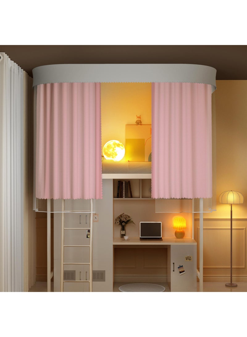 Bluejw ستارة سرير مع مسار انزلاقي مزدوج على شكل حرف U باللون الوردي - Image 1