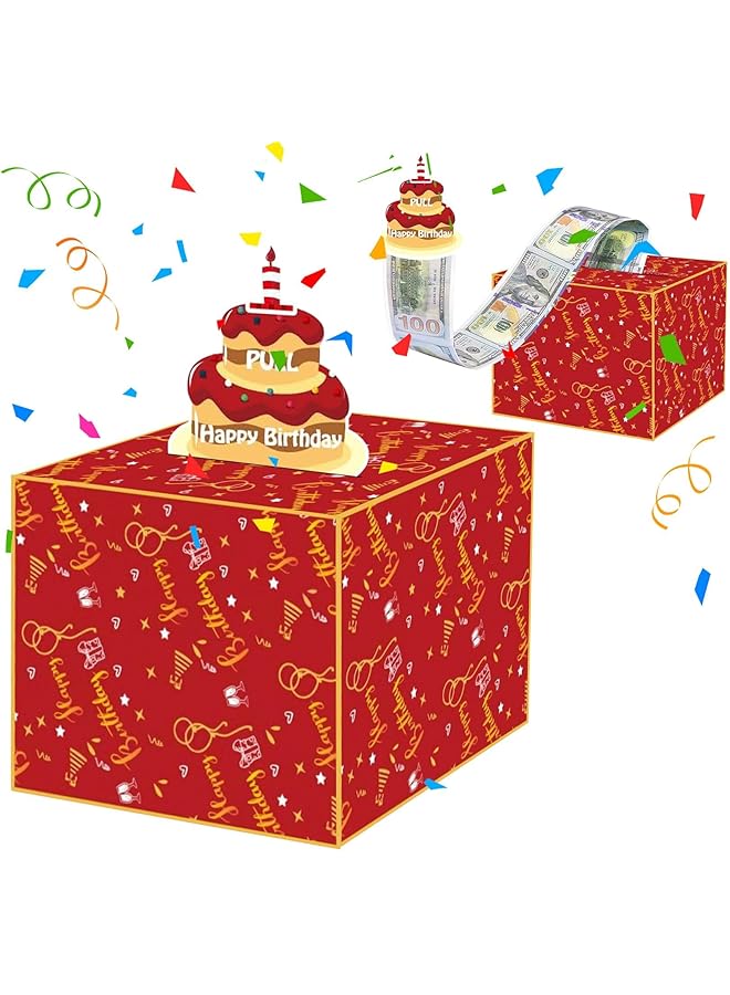 erorex Happy Birthday Money Box For Cash Gift Pull Money Box With Pull Out Birthday Card And Bags Happy Birthday Gift For Men Women Funny Gifts Box For Son Kids Surprise Birthday Decorations - Image 1