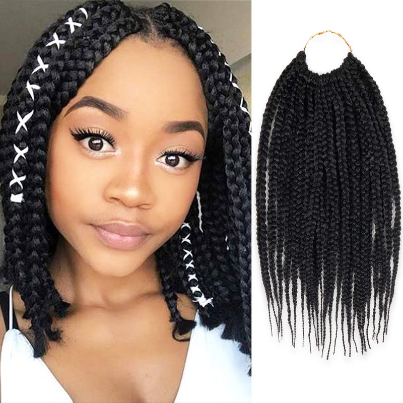 12 Inch 6 Pack AUTHENTIC Box Braid Crochet Hair Crochet Box Braids Hair Mambo Twist Braiding PreStretched Pre Looped Synthetic Hair Extensions 12 Inch Pack of 6 1B Off Black