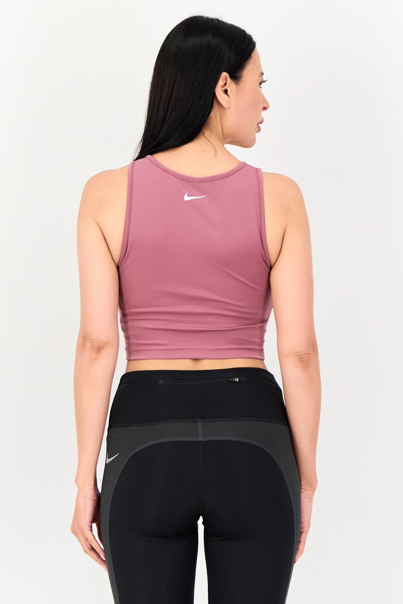 Nike تي شيرت تدريب بدون أكمام ضيق للنساء، موف - Image 3