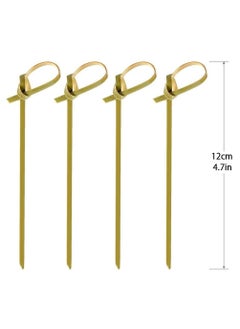 Generic 100pcs Bamboo Knotted Picks Bamboo Cocktail Picks Party Toothpicks for Fruit Appetizers Club Sandwiches Parties Fruit Toothpick for Appetizers Fancy Toothpicks for Events and Parties  - Image 5
