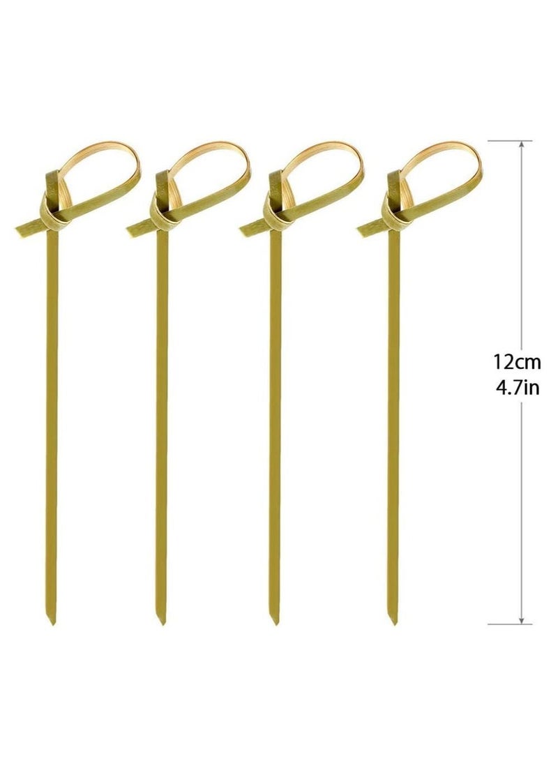 100pcs Bamboo Knotted Picks Bamboo Cocktail Picks Party Toothpicks for Fruit Appetizers Club Sandwiches Parties Fruit Toothpick for Appetizers Fancy Toothpicks for Events and Parties - Image 5