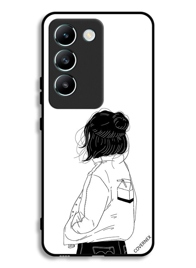 Covernex Vivo V30 Lite 4G Protective Case Cover Girl Think Very Deep - Image 1