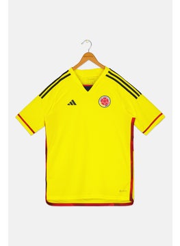Adidas Kids Boy Sportswear Fit Short Sleeves Training T-Shirt, Yellow  - Image 1