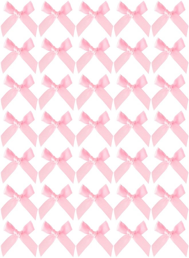 Mxxipp 35pcs Mini Pink Ribbon Bows, Small Satin Ribbon Bow, Cute Soft Bowknot Sewing Accessories for Flowers Bakery Wrapping Christmas Wedding Birthday Party Decoration - Image 1