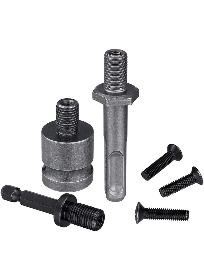 Eyech - 3Pcs Electric Hammer Drill Chuck 14 Hex Shank Adapter SDSPlus Shank and 12 Socket Square Female Adapter Thread 3824 UNF with Screw for Drill Chuck - Image 1