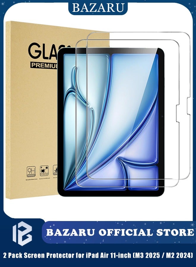 بازار واقي شاشة لجهاز iPad Air مقاس 11 بوصة (M3 2025 / M2 2024) - واقي شاشة من الزجاج المقوى لجهاز iPad A3266، A3267، A3270، A2902، A2903، A2904، صلابة 9H، شفاف عالي الوضوح - Image 1