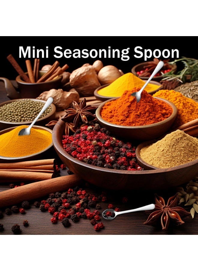 HZYH 10 Pcs Mini for Spices, Small 304 Stainless Steel Salt Spoons, Tiny Spoons for Sugar, Coffee, Powder, Dessert, Caviar,  Finish - Image 3