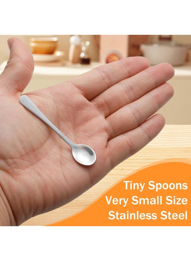 HZYH 10 Pcs Mini for Spices, Small 304 Stainless Steel Salt Spoons, Tiny Spoons for Sugar, Coffee, Powder, Dessert, Caviar,  Finish - Image 5