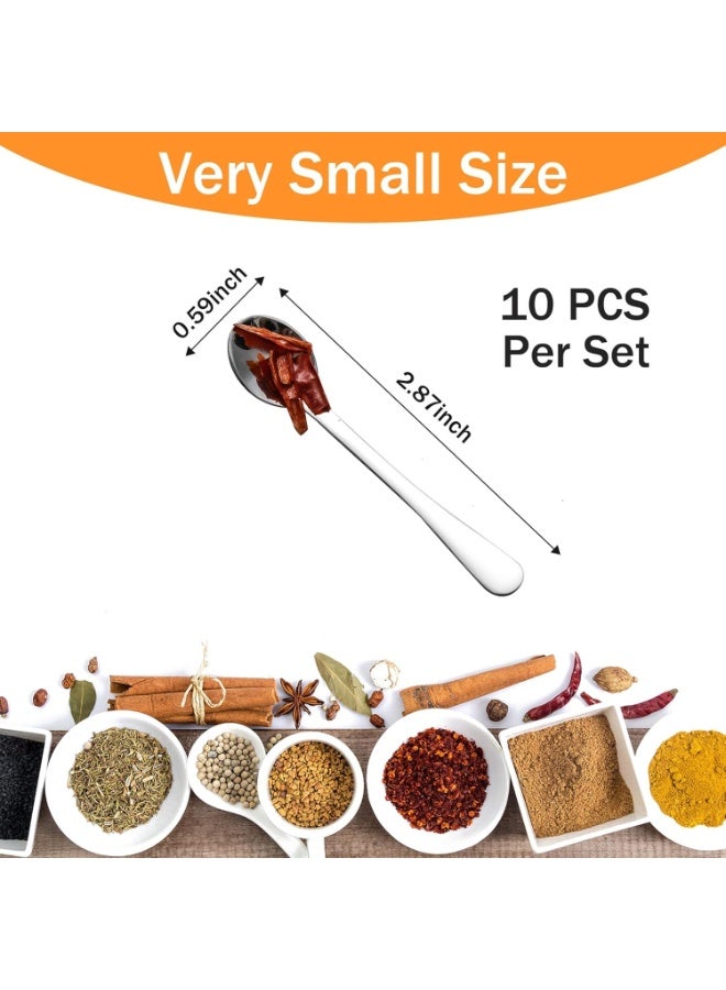 HZYH 10 Pcs Mini for Spices, Small 304 Stainless Steel Salt Spoons, Tiny Spoons for Sugar, Coffee, Powder, Dessert, Caviar,  Finish - Image 2