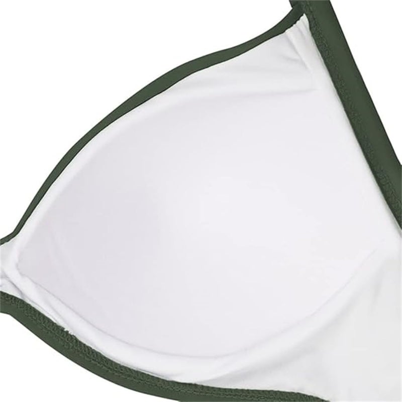 Luckam ملابس السباحة النسائية قطعة واحدة، تحكم في البطن، تصميم مقطع عالي الخصر، ملابس سباحة برباط خلفي، 1 قطعة، حجم L - Image 5