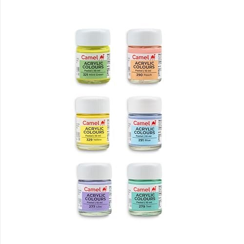 Camel Acrylic Pastel Shades 10ml Each,6 Shades, Assorted - Image 2